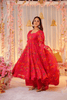 Aayaa Designer Printed Tebby Silk Suit - Multi Color
