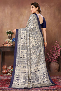 Thumbnail for Aafreen Partywear Designer Blue Khadi Fancy Saree - Distacart::38457980944543