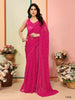 Aafreen Partywear Designer Dark pink Georgette Fancy Saree