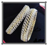Thumbnail for Gold-Plated Alloy Designer American Diamond Bangle Set - The Pari - Distacart::36388305862815